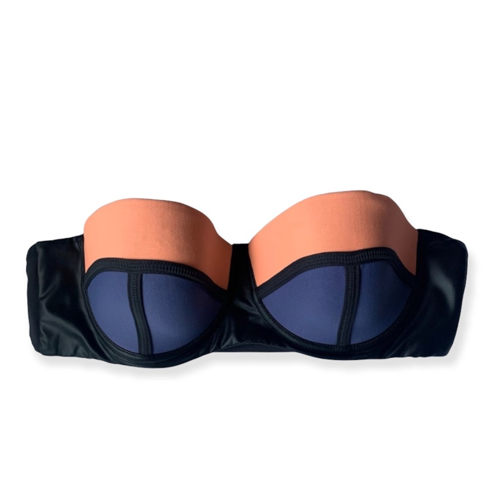 Maaji strapless leather bandeau bikini top medium